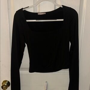 Sincerely Jules Black Long Sleeve Crop Top